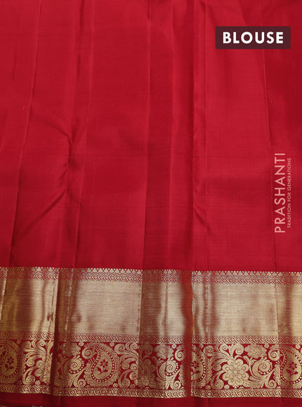 Pure kanchipuram silk saree red with zari woven buttas and zari woven border