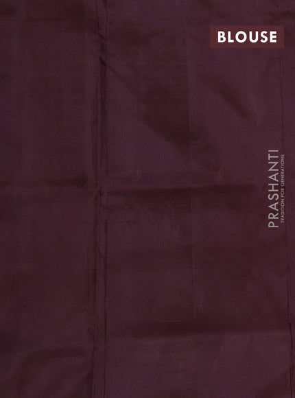 Pure uppada silk saree deep brown with silver & gold zari woven buttas and wevy zari woven border