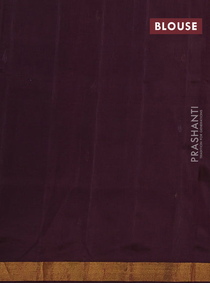 Pure uppada silk saree coffee brown with silver & gold zari woven buttas and jamdhani pallu