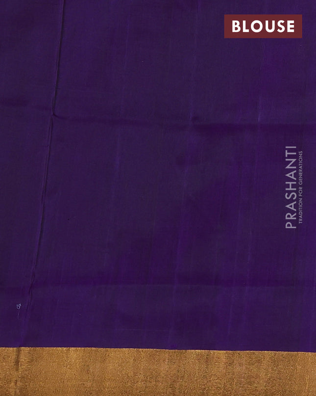 Pure uppada silk saree violet with silver & gold zari woven paisley buttas and zari woven border
