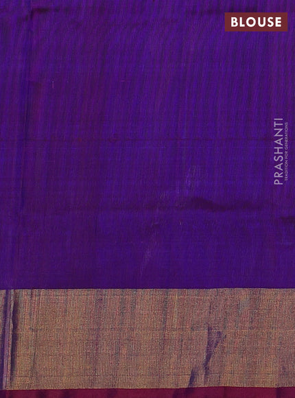 Pure uppada silk saree cs blue with silver & gold zari woven bird buttas and zari woven border