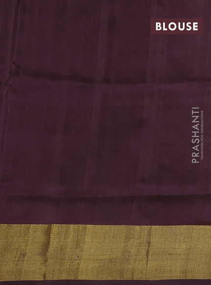 Pure uppada silk saree coffee brown with silver & gold paisley buttas and zari woven border