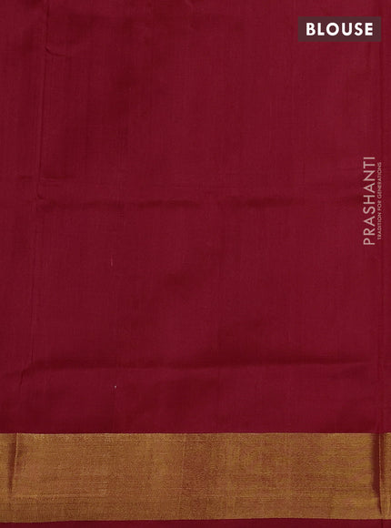 Pure uppada silk saree red with silver & gold paisley buttas and zari woven border
