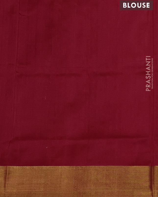 Pure uppada silk saree red with silver & gold paisley buttas and zari woven border