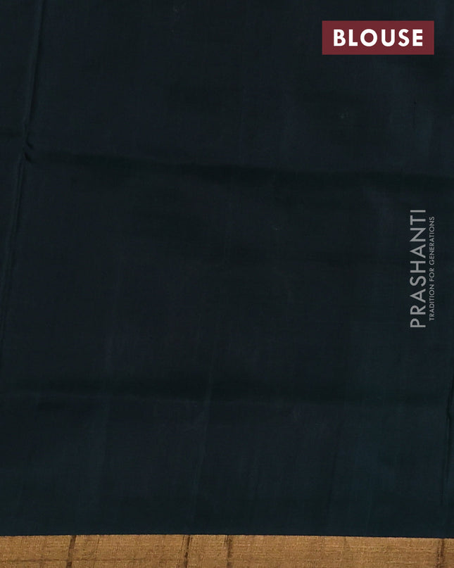 Pure uppada silk saree green with silver & gold paisley buttas and zari woven border