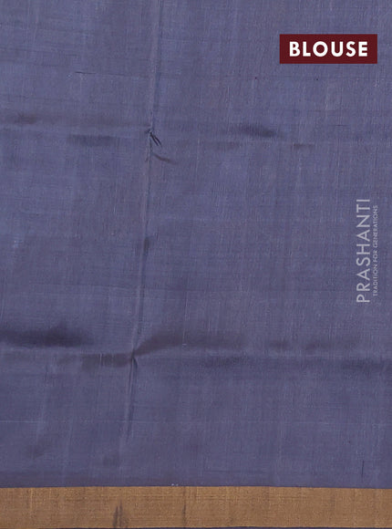 Pure uppada silk saree pastel grey with silver & gold paisley buttas and zari woven border