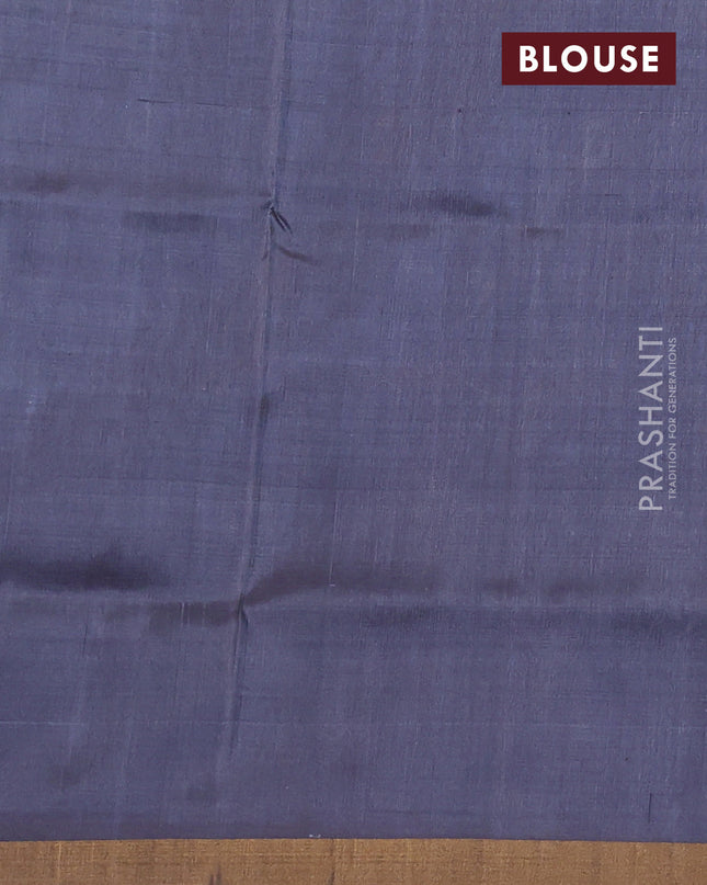 Pure uppada silk saree pastel grey with silver & gold paisley buttas and zari woven border