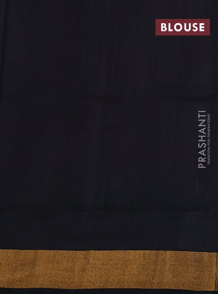 Pure uppada silk saree purple and black with silver & gold zari woven buttas and temple zari woven border