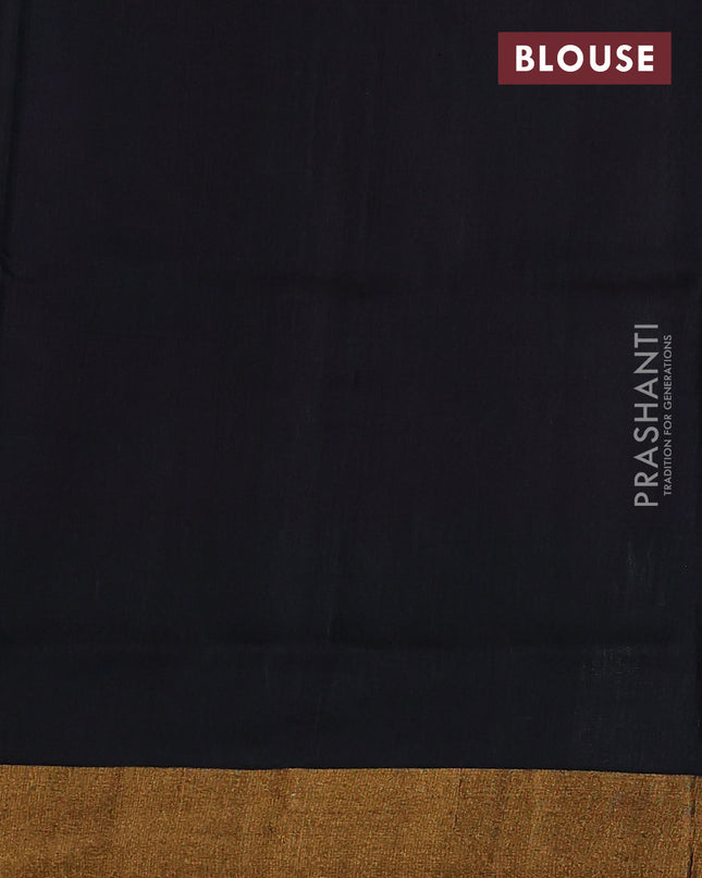 Pure uppada silk saree purple and black with silver & gold zari woven buttas and temple zari woven border
