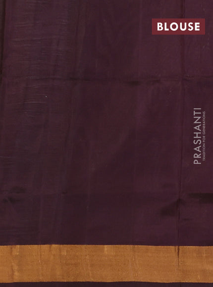 Pure uppada silk saree cream and coffee brown with silver & gold zari woven buttas and zari woven border