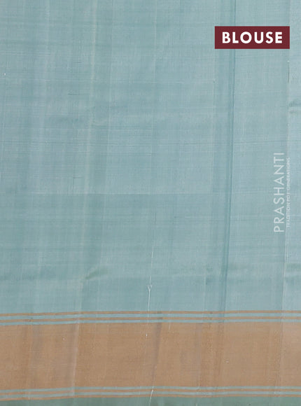 Pure uppada silk saree light blue with silver & gold zari woven buttas and zari woven border