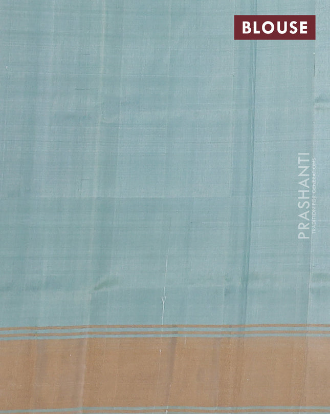 Pure uppada silk saree light blue with silver & gold zari woven buttas and zari woven border
