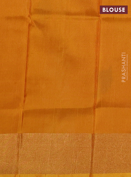 Pure uppada silk saree red and mustard yellow with allover jamdhani buttas and zari woven border
