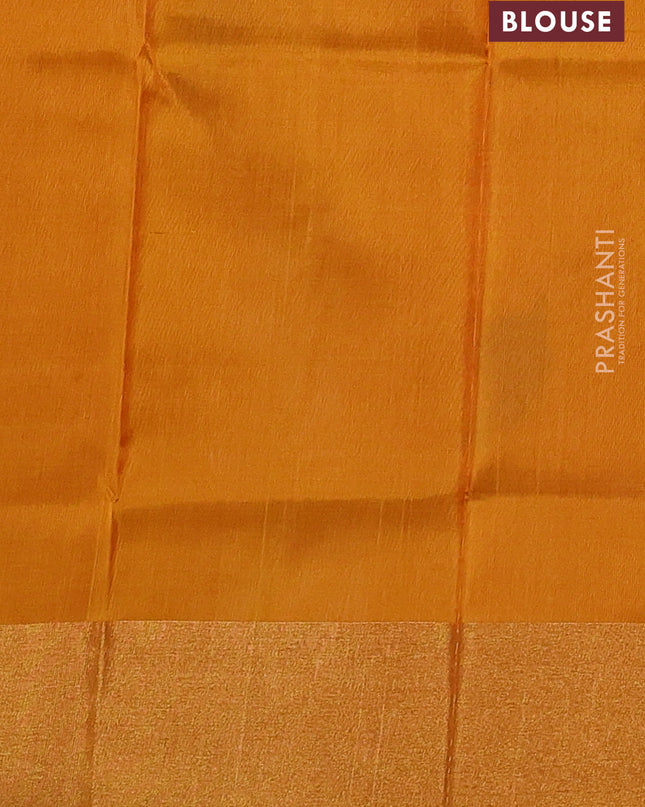 Pure uppada silk saree red and mustard yellow with allover jamdhani buttas and zari woven border