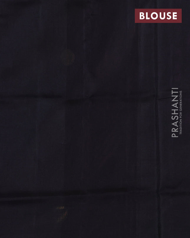 Pure uppada silk saree purple and black with silver & gold zari woven coin buttas and simple border