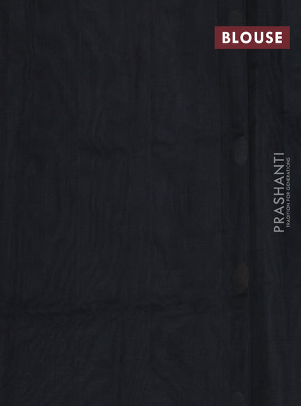 Pure uppada silk saree grey and black with silver & gold zari woven coin buttas and simple border
