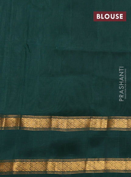 Pure uppada silk saree dual shade of green and green with plain body and rettapet zari woven border