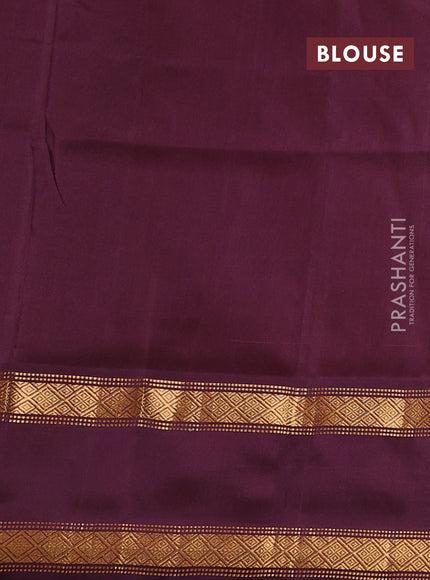Pure uppada silk saree orange and wine shade with plain body and rettapet zari woven border