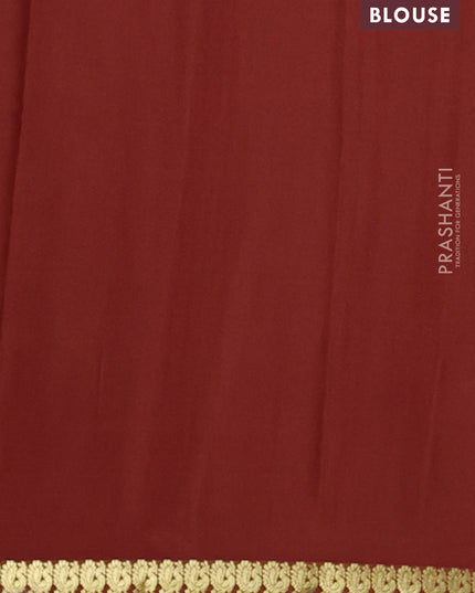 Pure mysore silk saree orange with plain body and small zari woven border