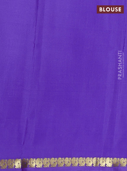 Pure mysore silk saree lavender with plain body and small zari woven border