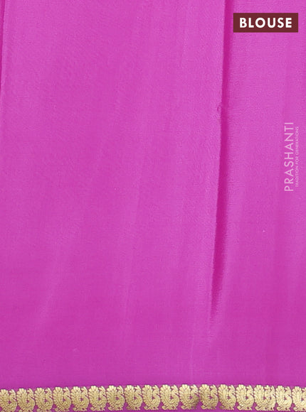 Pure mysore silk saree light pink with plain body and small zari woven border
