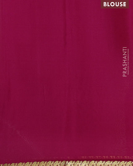 Pure mysore silk saree cream and pink with plain body and small zari woven border