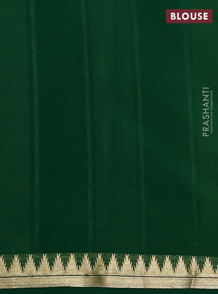 Pure mysore silk saree lime yellow and green with plain body and small zari woven border