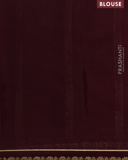 Pure mysore silk saree rustic orange and maroon with plain body and small zari woven border
