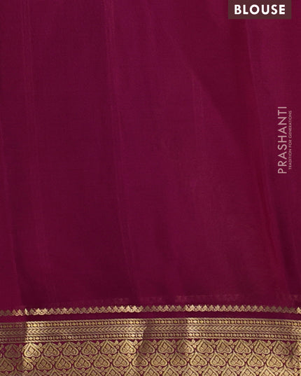 Pure mysore silk saree sandal and pink with plain body and zari woven border