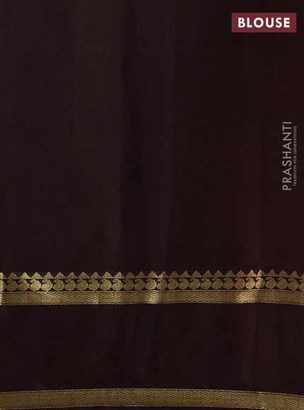 Pure mysore silk saree rustic orange and coffee brown with allover zari checked pattern and rettapet zari woven border