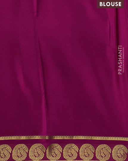 Pure mysore silk saree maroon and pink with plain body and annam zari woven border
