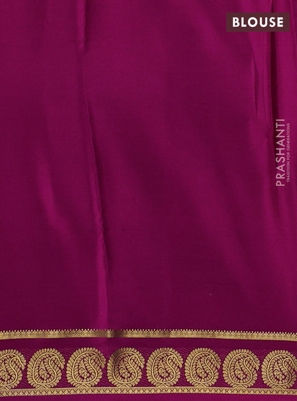 Pure mysore silk saree maroon and pink with plain body and annam zari woven border