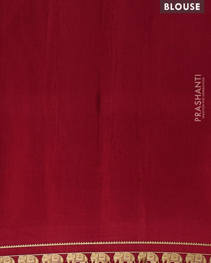 Pure mysore silk saree red with plain body and zari woven border