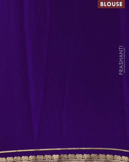 Pure mysore silk saree violet with plain body and zari woven border