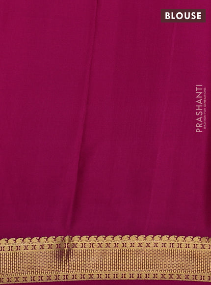 Pure mysore silk saree lime yellow and pink with allover zari checks and zari woven border