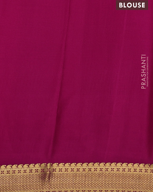 Pure mysore silk saree lime yellow and pink with allover zari checks and zari woven border