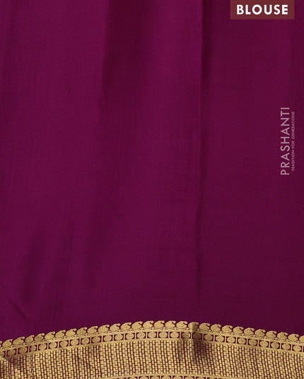 Pure mysore silk saree peach pink and purple with allover zari checks and zari woven border