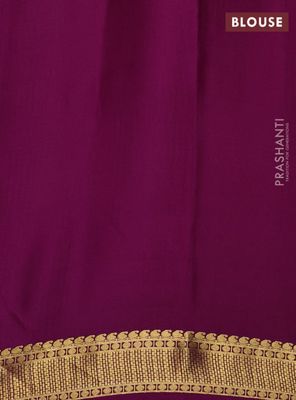 Pure mysore silk saree peach pink and purple with allover zari checks and zari woven border