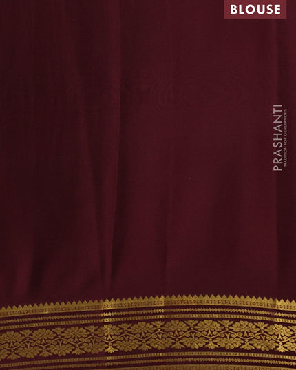 Pure mysore silk saree rustic orange and maroon with allover zari checks & buttas and zari woven border