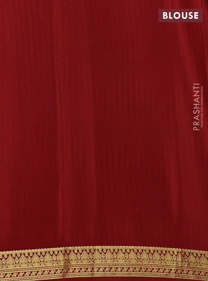 Pure mysore silk saree green and red with allover zari woven butta weaves and zari woven border