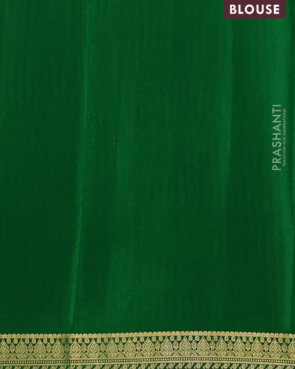 Pure mysore silk saree red and green with allover zari woven butta weaves and zari woven border