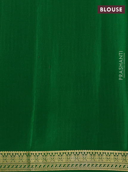 Pure mysore silk saree red and green with allover zari woven butta weaves and zari woven border