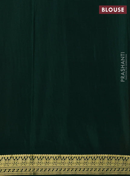Pure mysore silk saree peach orange and green with allover zari woven butta weaves and zari woven border