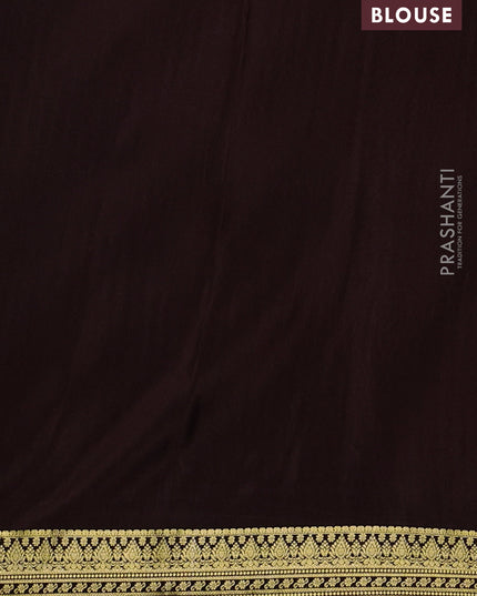 Pure mysore silk saree rustic orange and purple with allover zari woven butta weaves and zari woven border