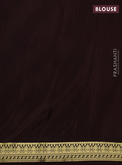 Pure mysore silk saree rustic orange and purple with allover zari woven butta weaves and zari woven border