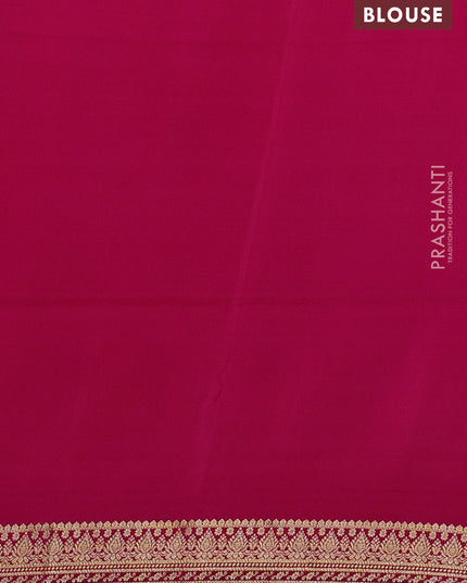 Pure mysore silk saree deep purple and pink with allover zari woven butta weaves and zari woven border