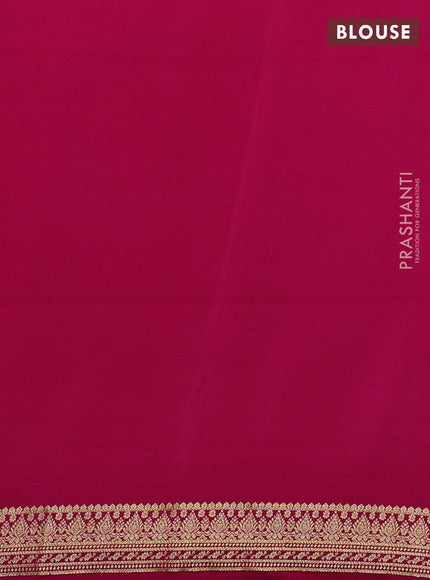 Pure mysore silk saree deep purple and pink with allover zari woven butta weaves and zari woven border