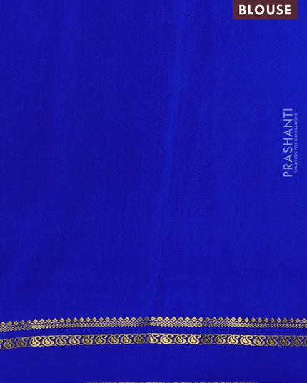 Pure mysore silk saree pink and blue with allover zari checked pattern and rettapet zari woven border
