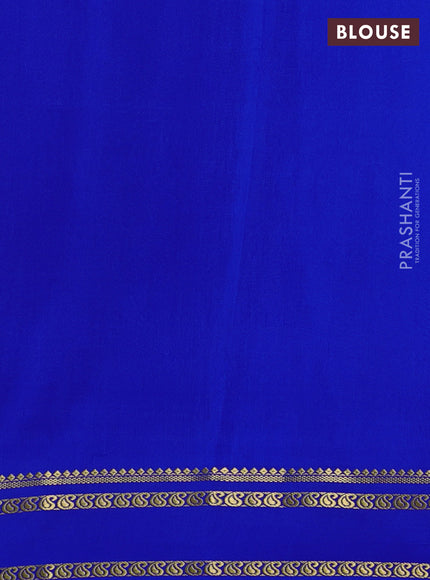 Pure mysore silk saree pink and blue with allover zari checked pattern and rettapet zari woven border