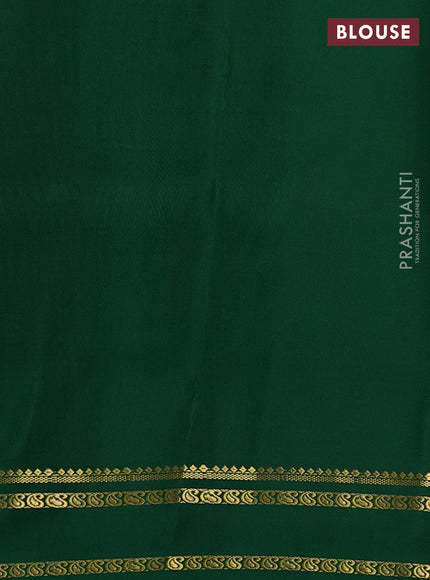 Pure mysore silk saree lime green and green with allover zari checked pattern and rettapet zari woven border